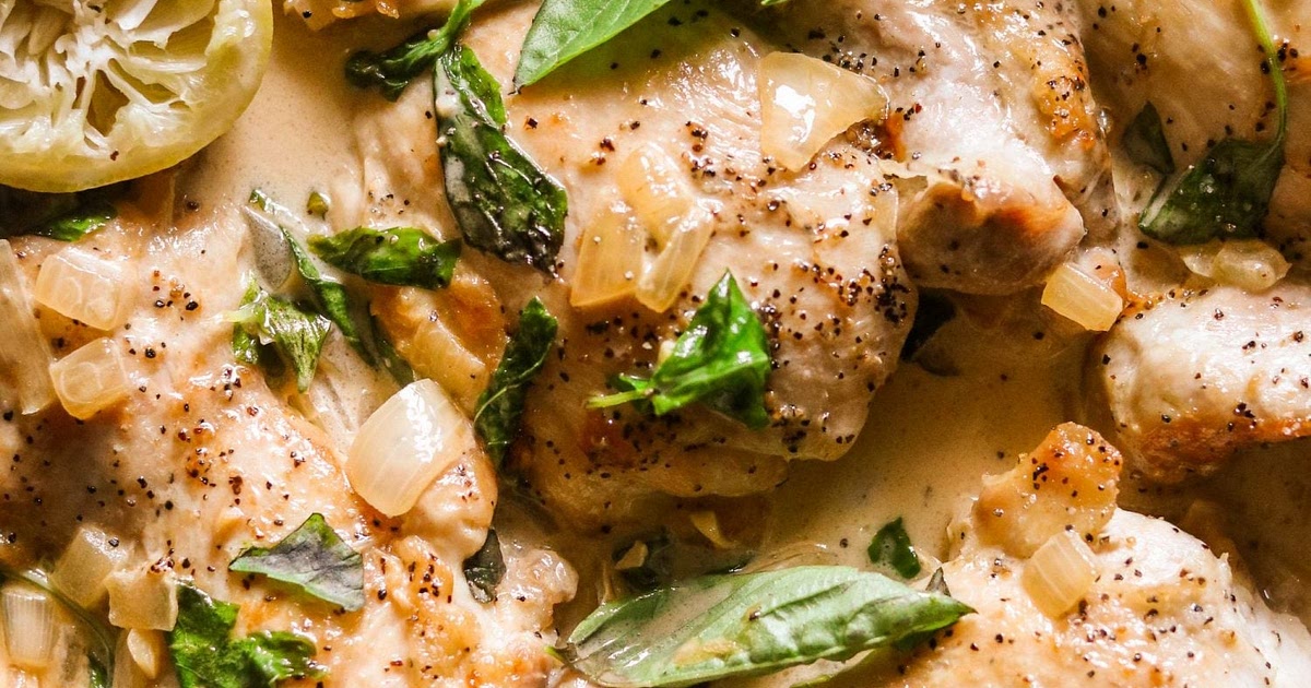Creamy Skillet Chicken with Garlic & Basil (Paleo, Whole30, Keto, AIP Option) Recipe | Samsung Food 