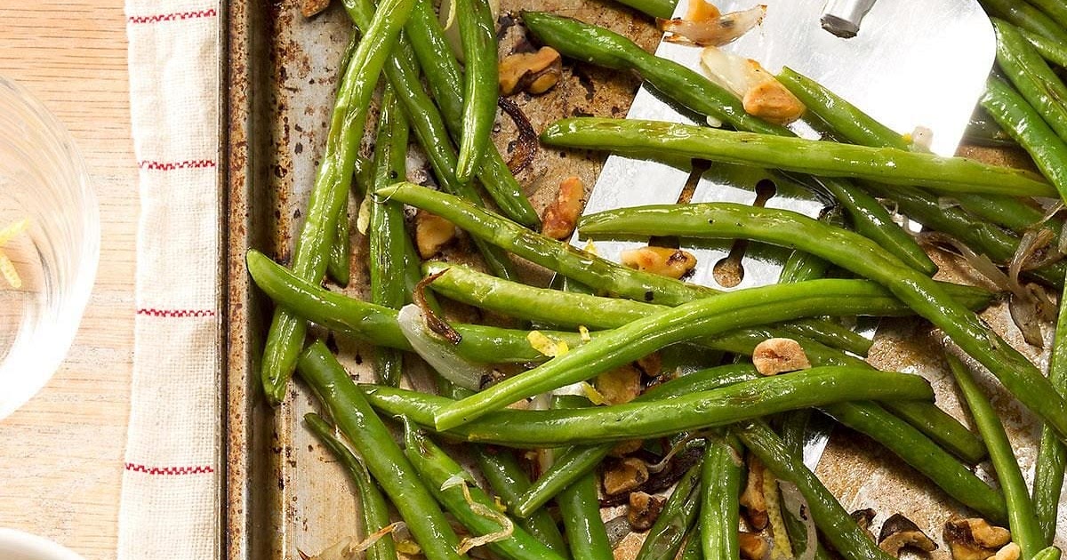 Roasted Green Beans with Lemon & Walnuts Recipe | Samsung Food App