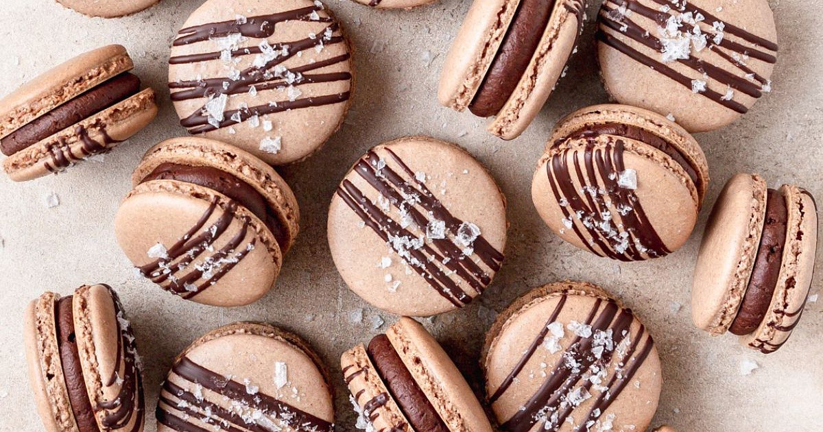 Dark Chocolate Sea Salt Macarons Recipe | Samsung Food App