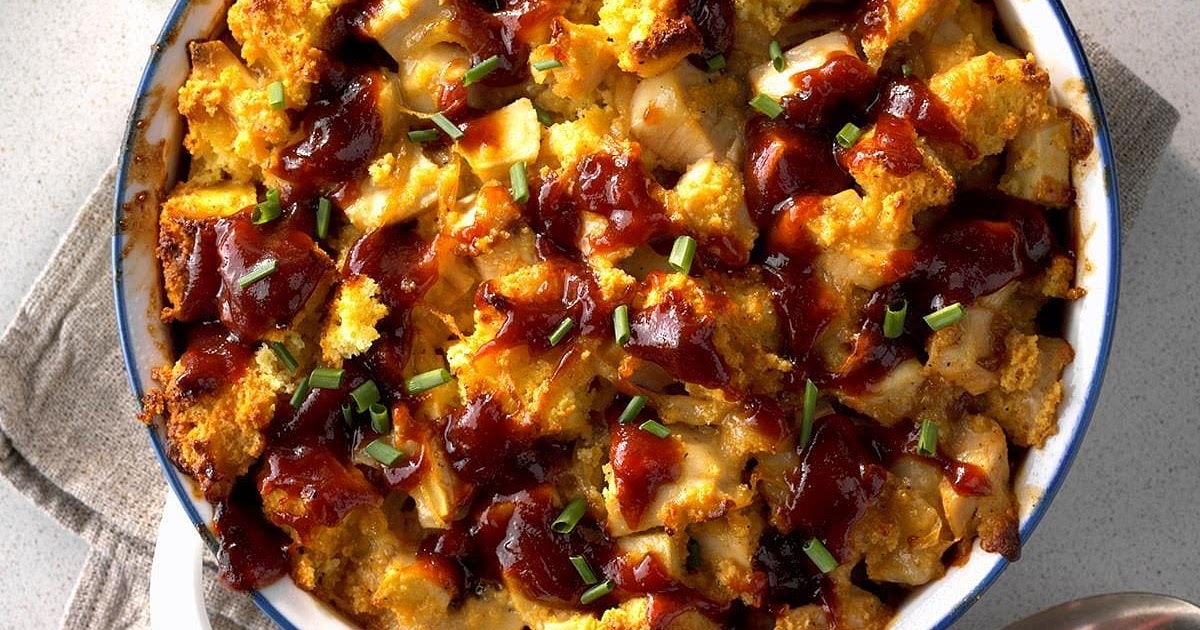 BBQ Chicken and Apple Bread Pudding Recipe | Samsung Food App