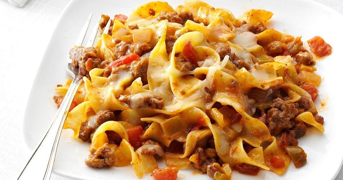 Fiesta Beef & Noodle Skillet Recipe | Samsung Food App