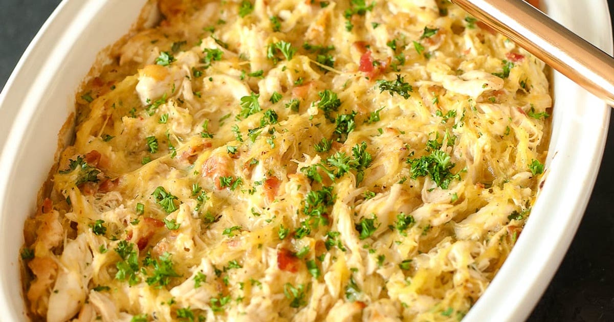 Chicken Bacon Ranch Spaghetti Squash Casserole Recipe | Samsung Food App