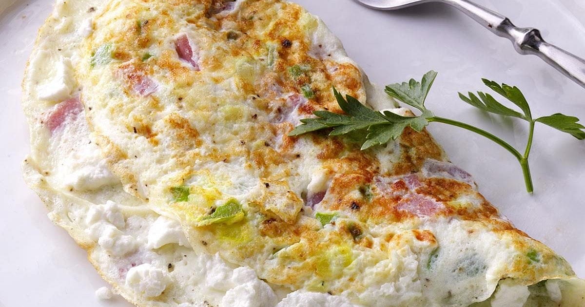 Goat Cheese & Ham Omelet Recipe | Samsung Food App
