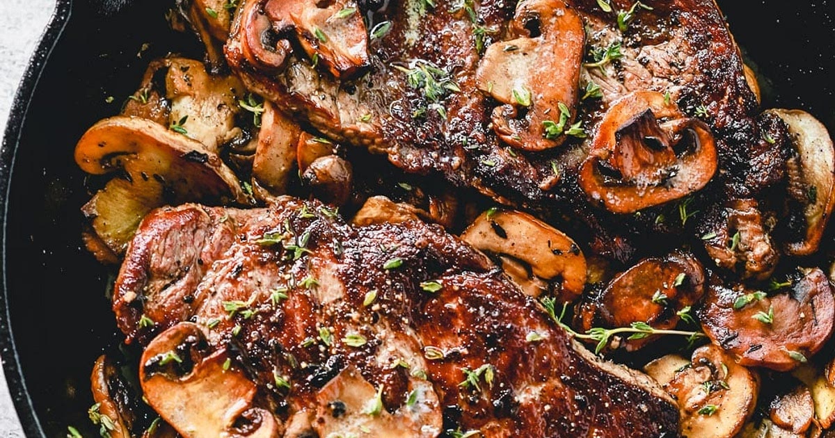 Pan Seared Steak with Mushrooms Recipe | Samsung Food App