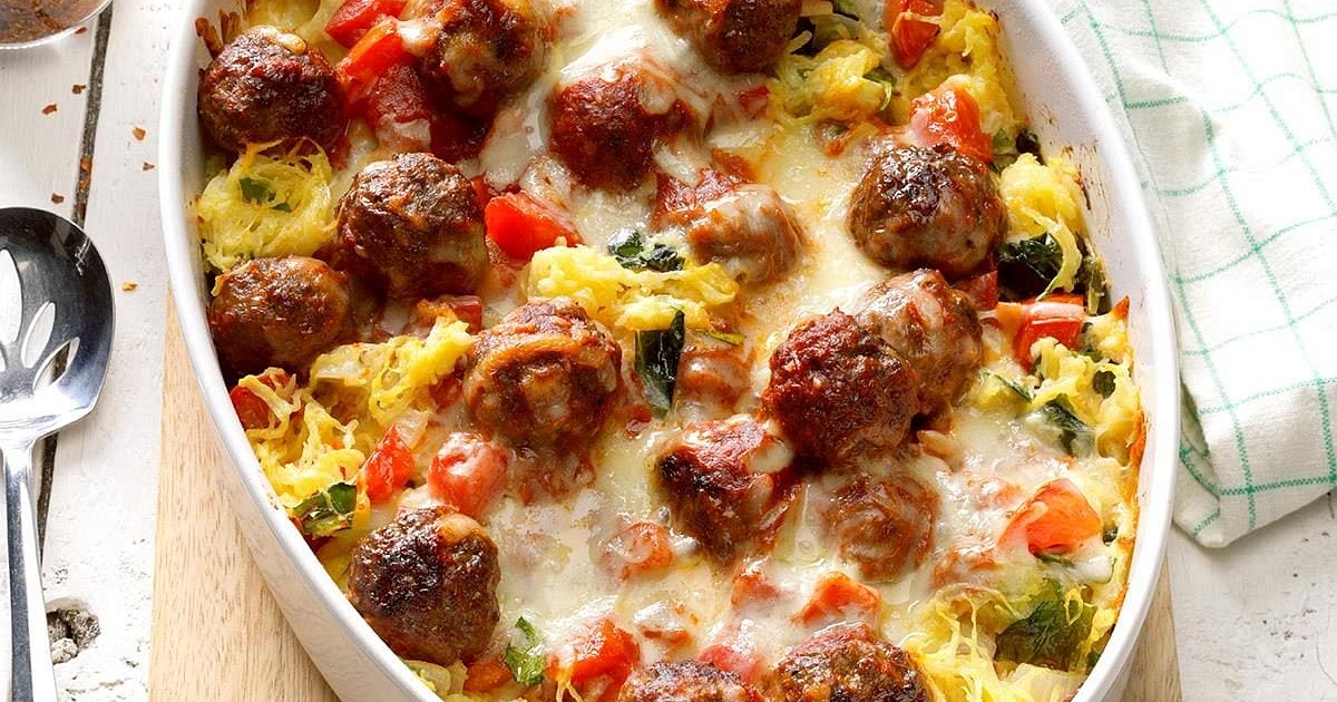 Spaghetti Squash Meatball Casserole Recipe | Samsung Food App