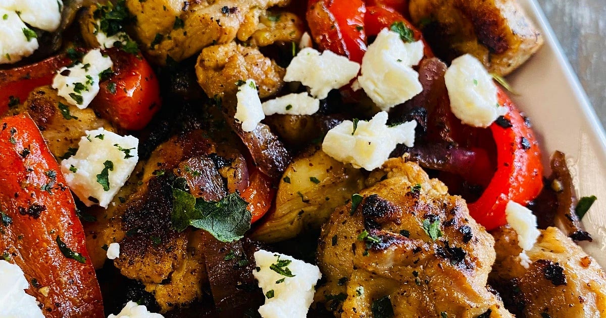 Blackstone Greek Chicken and Peppers Recipe | Samsung Food App