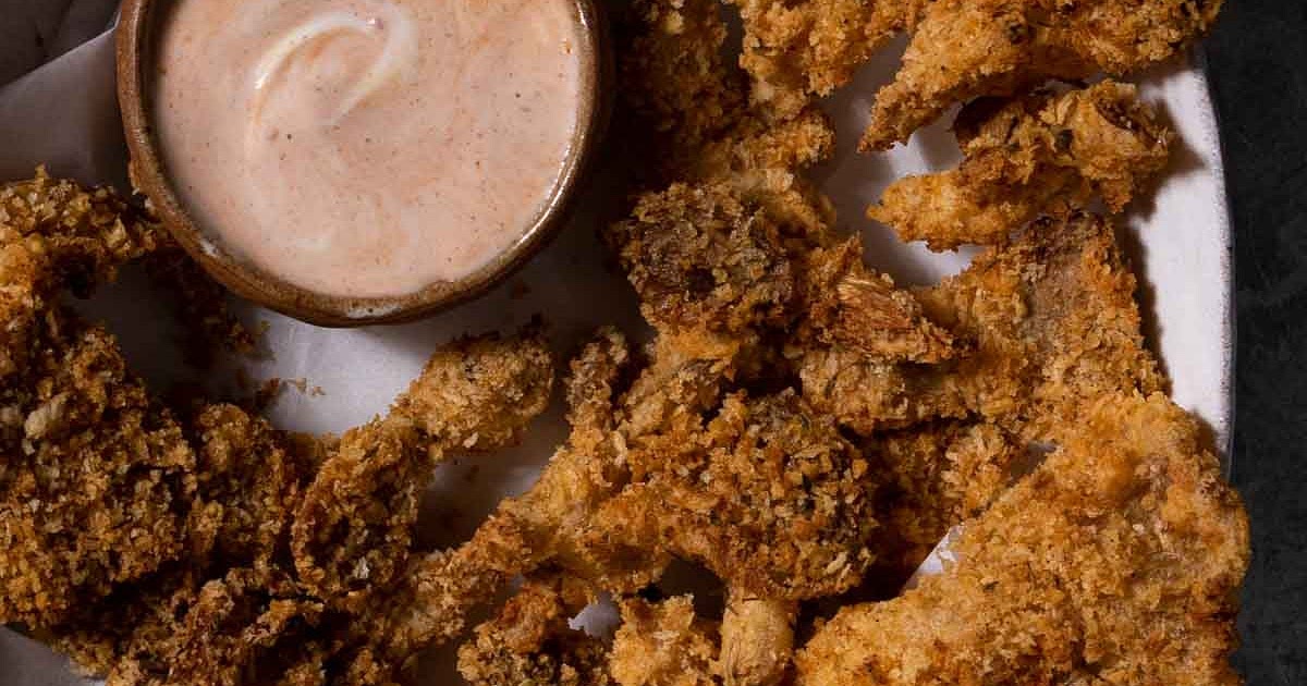 Crispy Air Fried Oyster Mushrooms Recipe | Samsung Food App