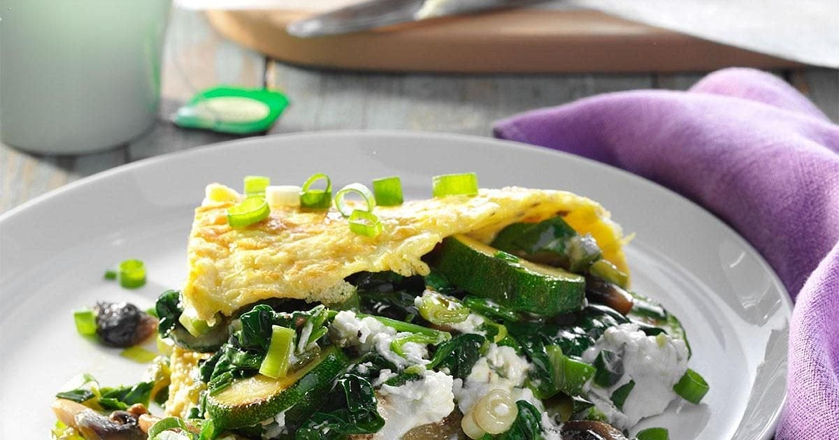 Veggie Omelet with Goat Cheese Recipe | Samsung Food App