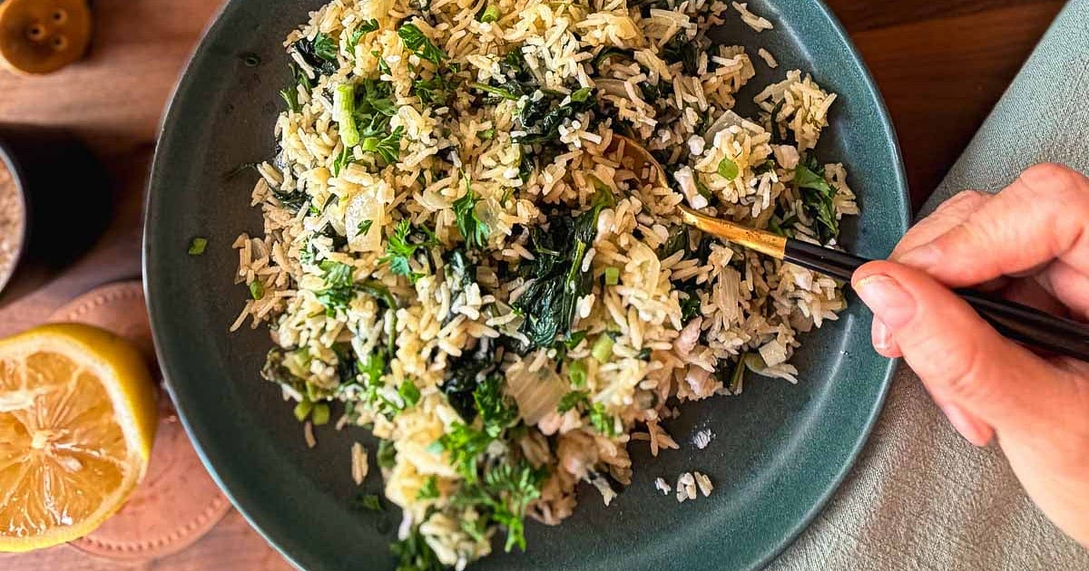 Greek Spinach Rice (Spanakorizo) Recipe | Samsung Food App