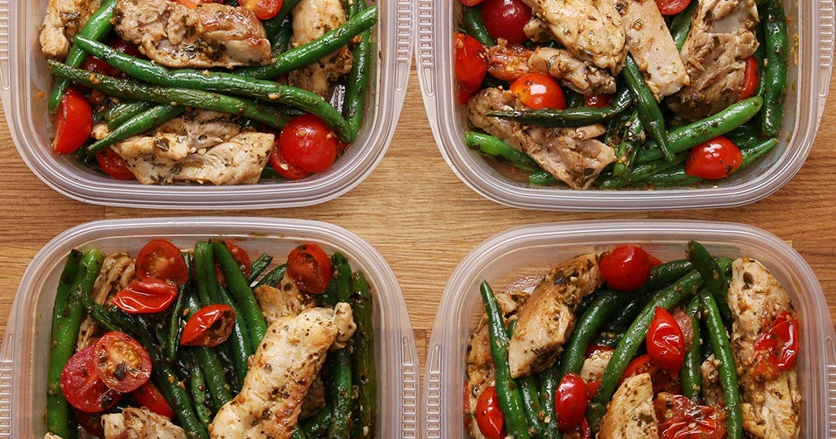 Weekday Meal-Prep Pesto Chicken & Veggies Recipe by Tasty | Samsung Food App