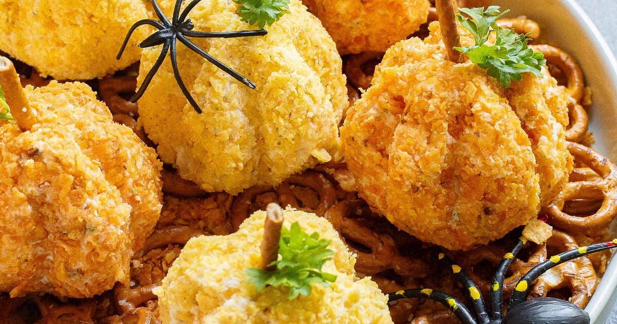 Pumpkin-Shaped Cheeseball Recipe | Samsung Food App