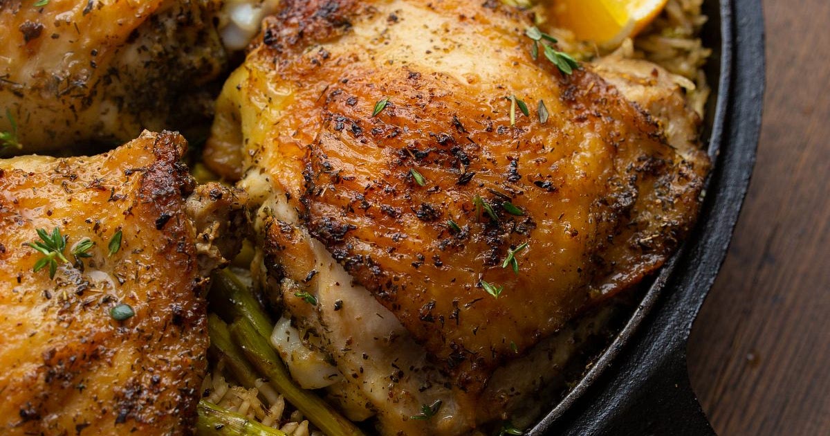 One Pot Lemon Herb Chicken &amp; Rice Recipe | Samsung Food App