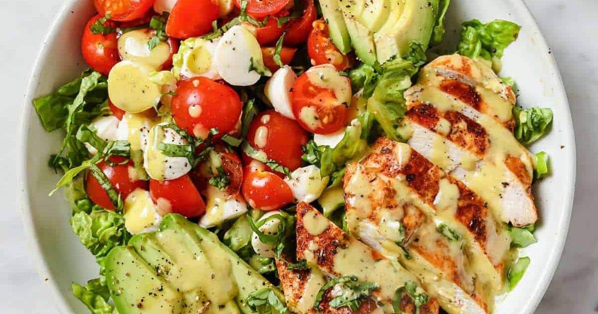 Chicken Caprese Salad with Avocado Recipe | Samsung Food App