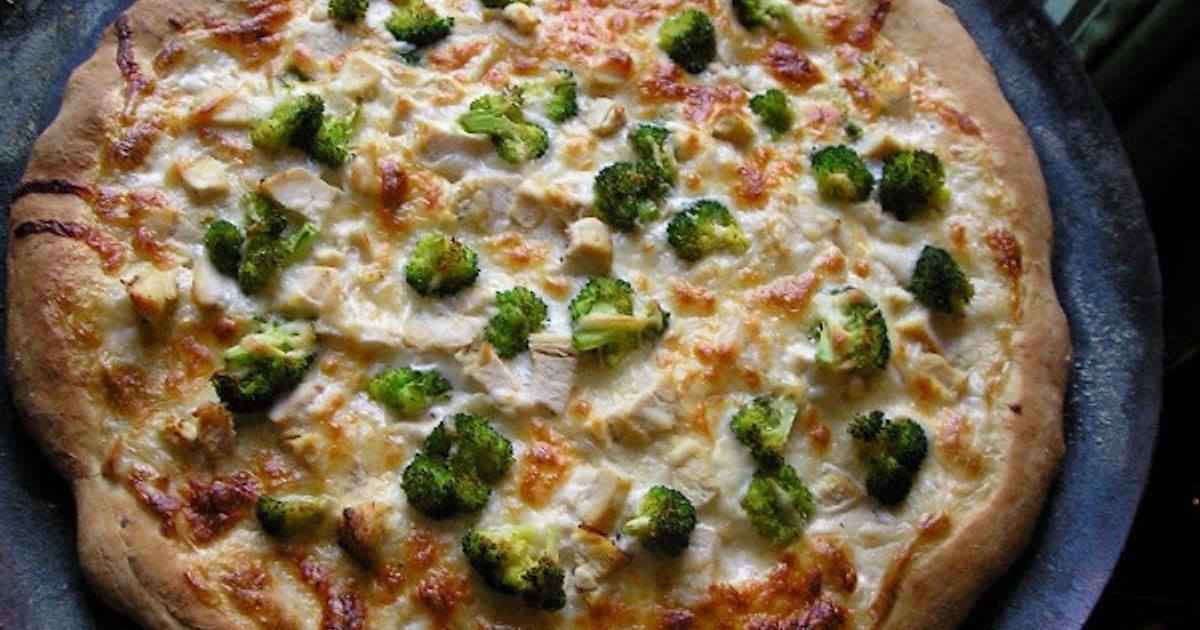 White Pizza With Chicken, Broccoli And Mushrooms Recipe | Samsung Food App