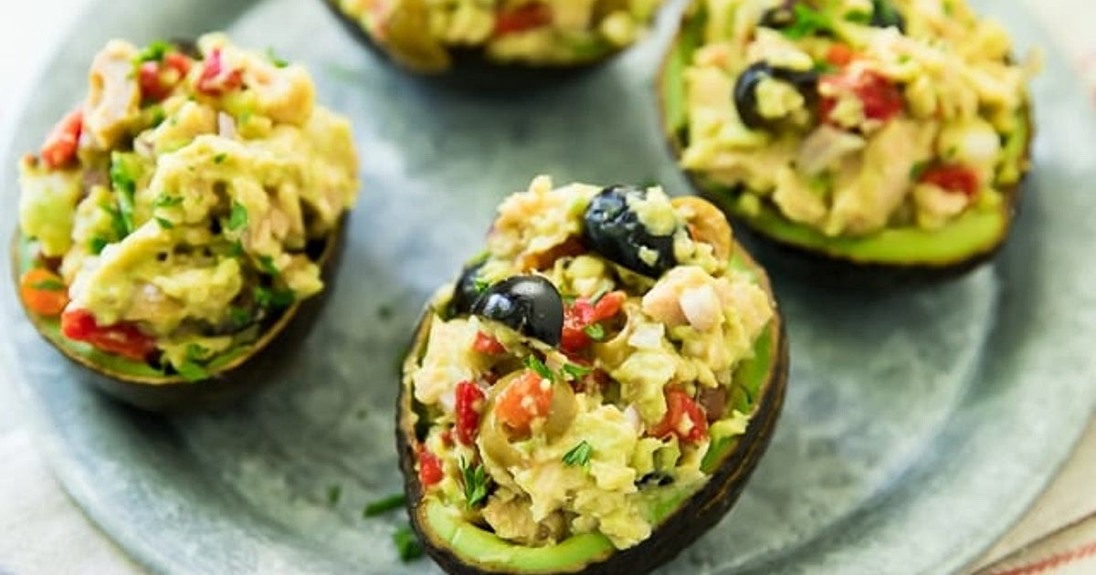Greek Tuna Salad Stuffed Avocados Recipe | Samsung Food App