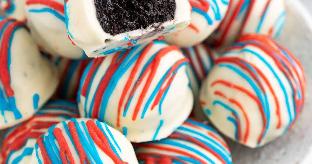 Red White and Blue Oreo Truffles Recipe | Samsung Food App